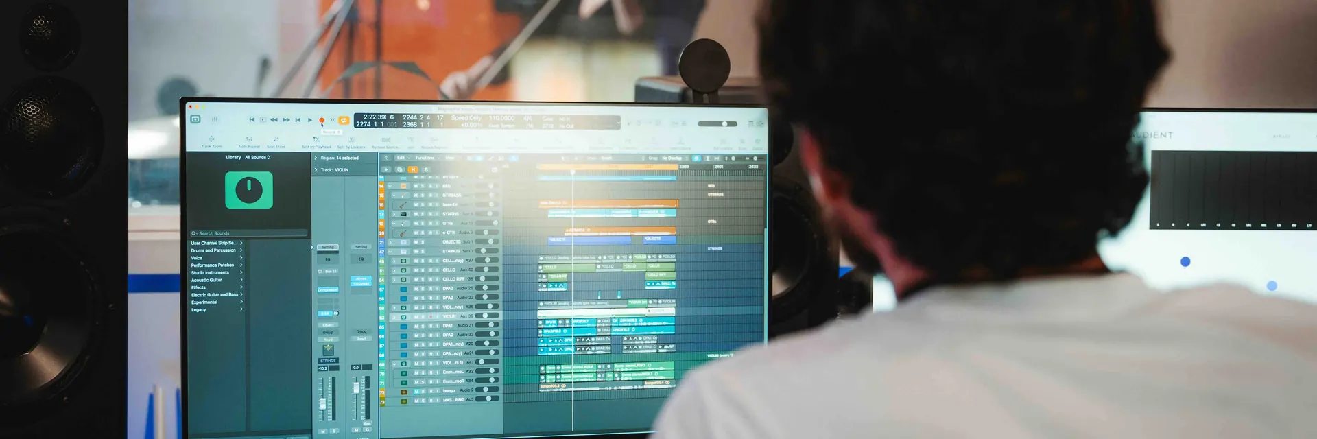 A recording session under way in the live room at Lost Oscillation