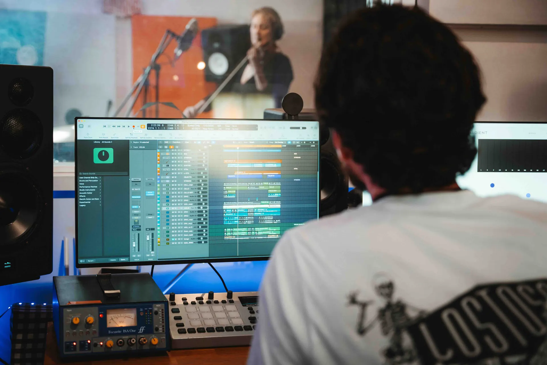 Jack recording a session at Lost Oscillation studio