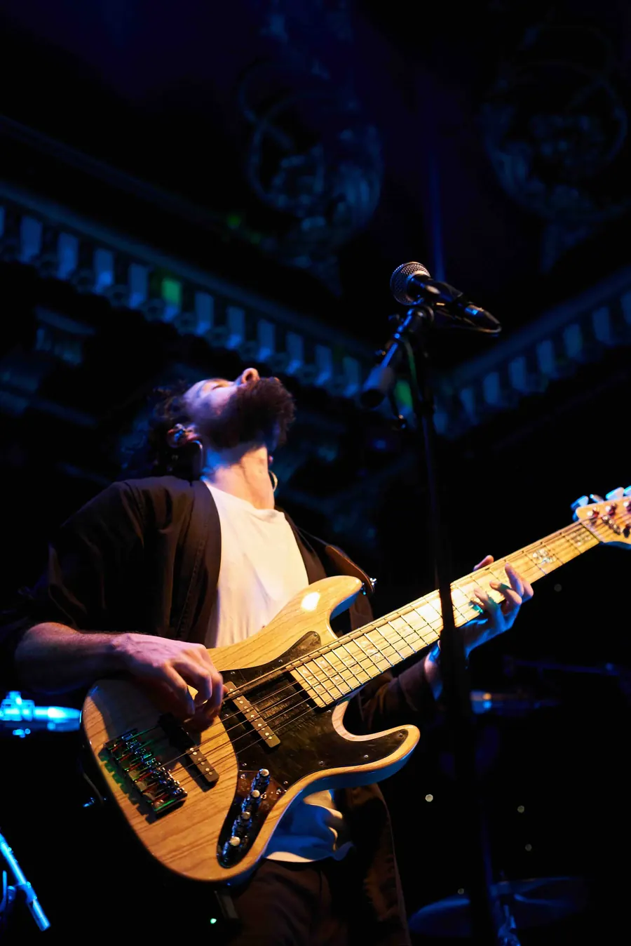 Jack playing bass live at the Voodoo Rooms