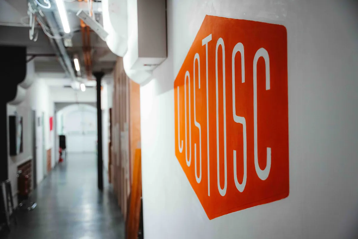 The Lost Oscillation studio corridor and logo