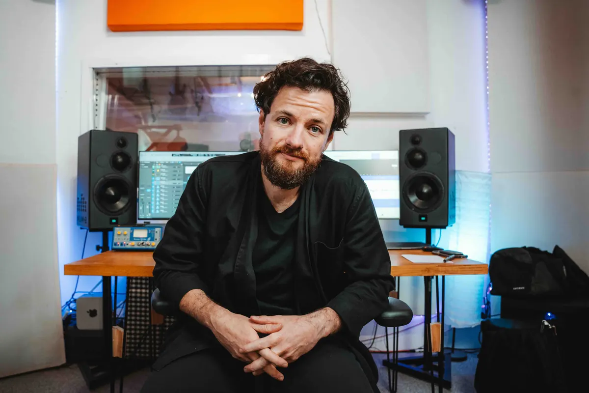 Jack at the mixing desk at Lost Oscillation